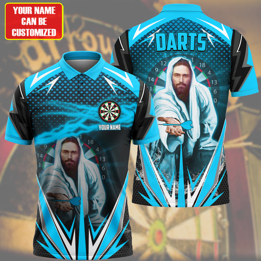 Personalized Name Jesus Darts Teal Version All Over Printed Unisex Shirt Q280210