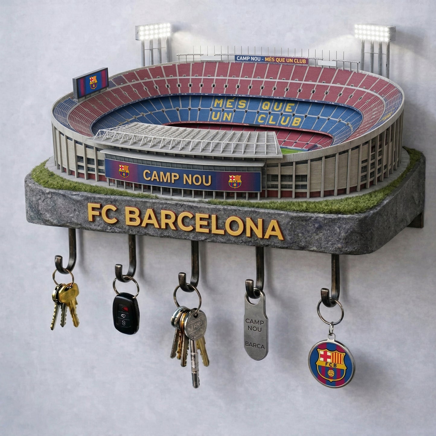 Barca FC Stadium Key Hanger - Personalized Gifts For Barca Fan