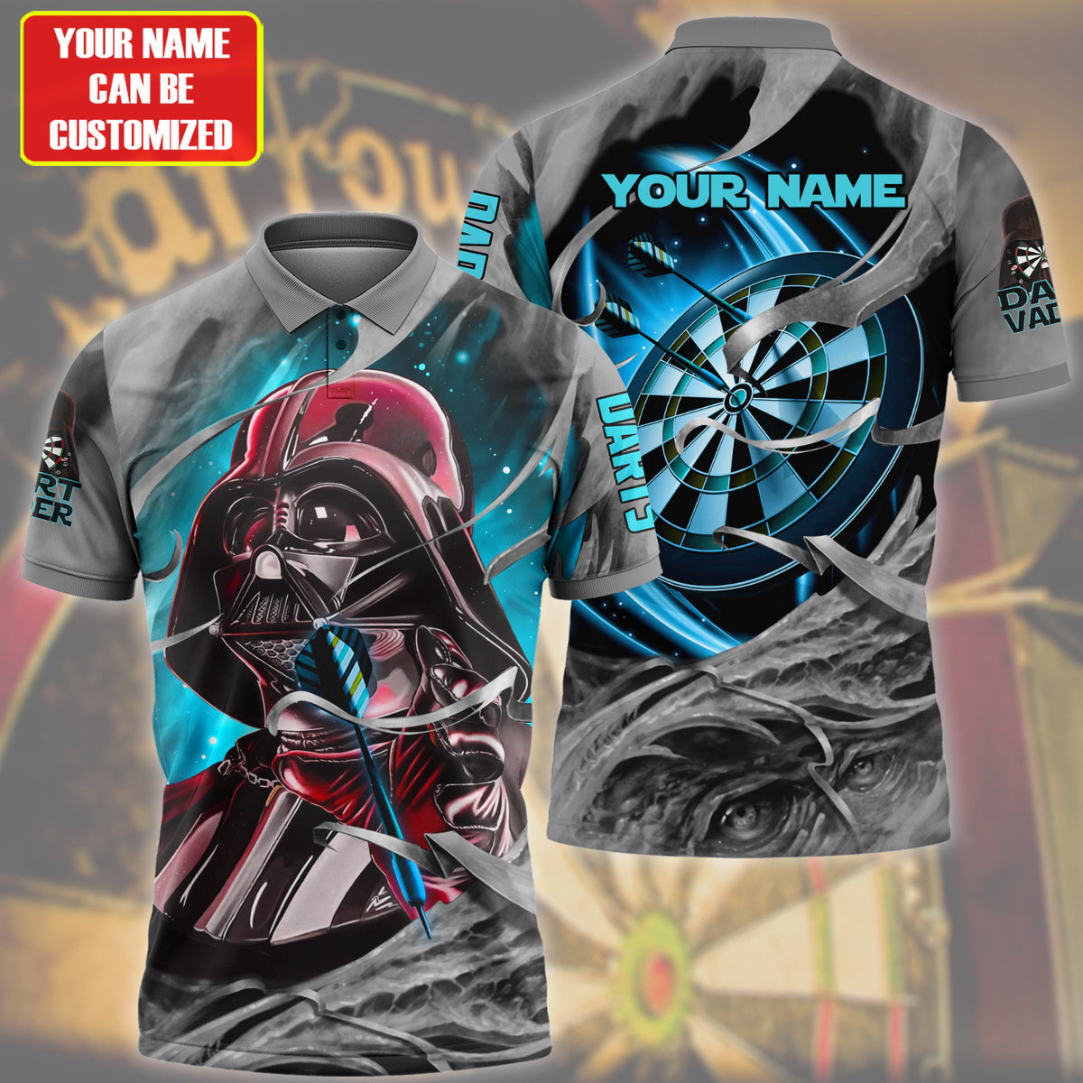 Personalized Name Teal Dart Vader All Over Printed Unisex Shirt Q280510