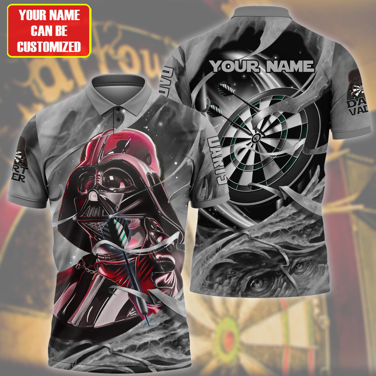 Personalized Name Black Dart Vader All Over Printed Unisex Shirt Q280510