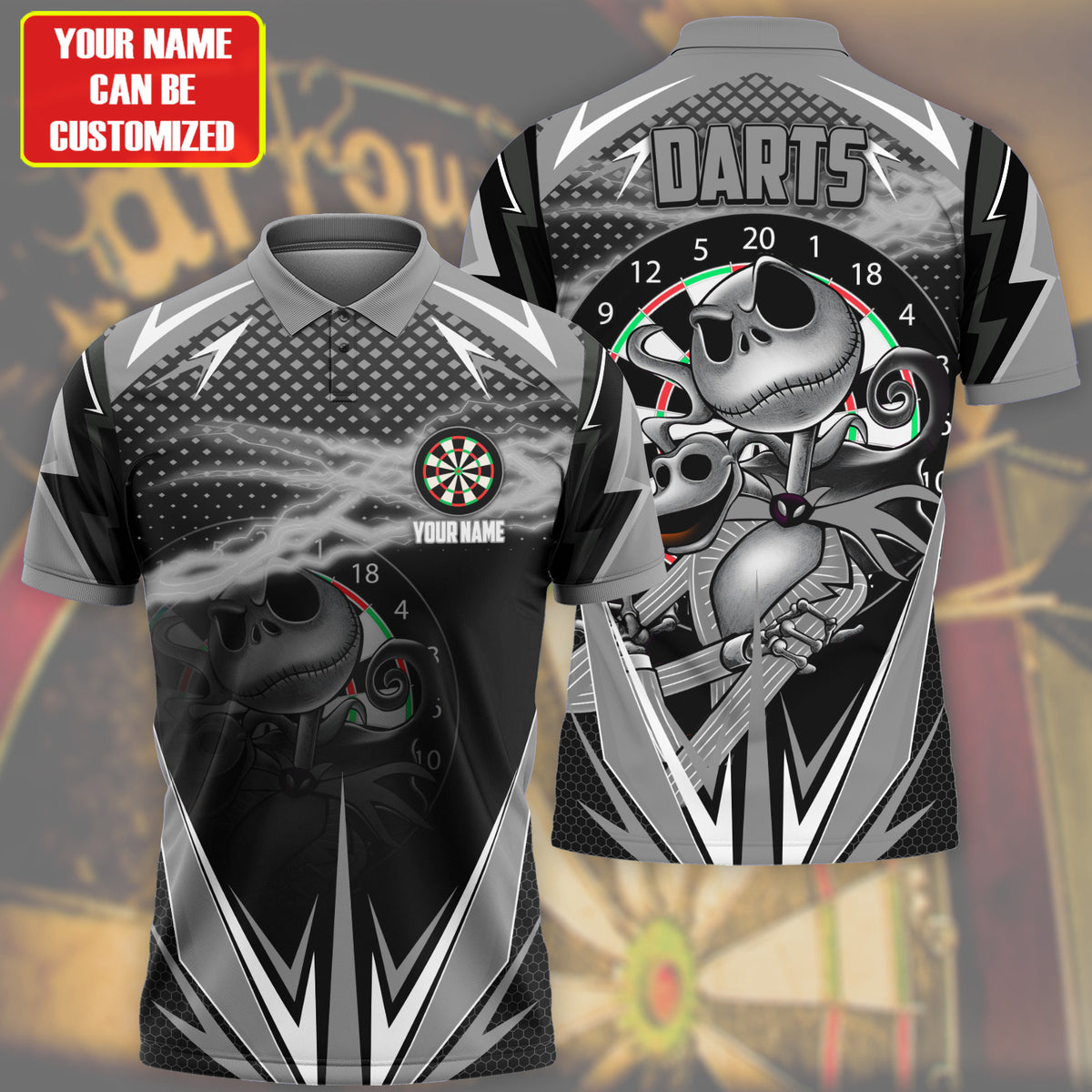 Personalized Name Js Darts Black Version All Over Printed Unisex Shirt Q280706