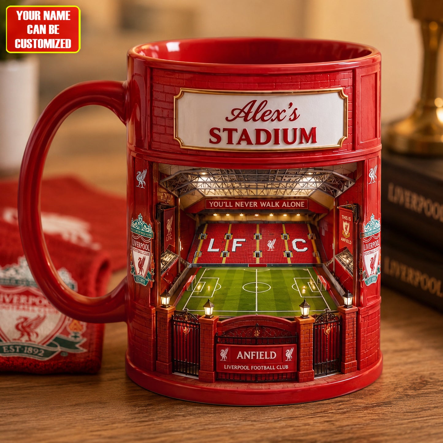 LVP Anfield Stadium Accent Mug , Cream Mug Gifts , Holiday Gifts