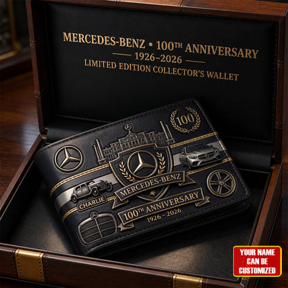 Personalized Merc 100TH Anniversary Leather Wallet (1926-2026)