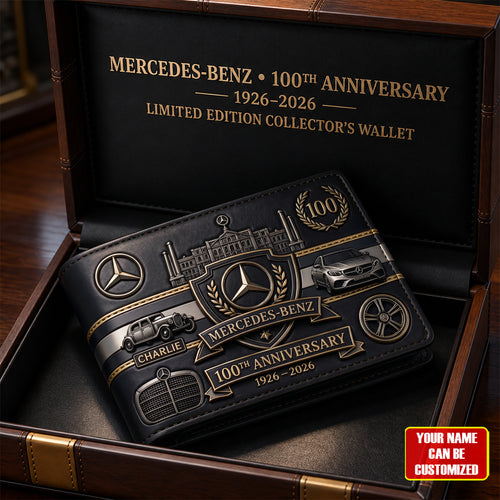 Personalized Merc 100TH Anniversary Leather Wallet (1926-2026)