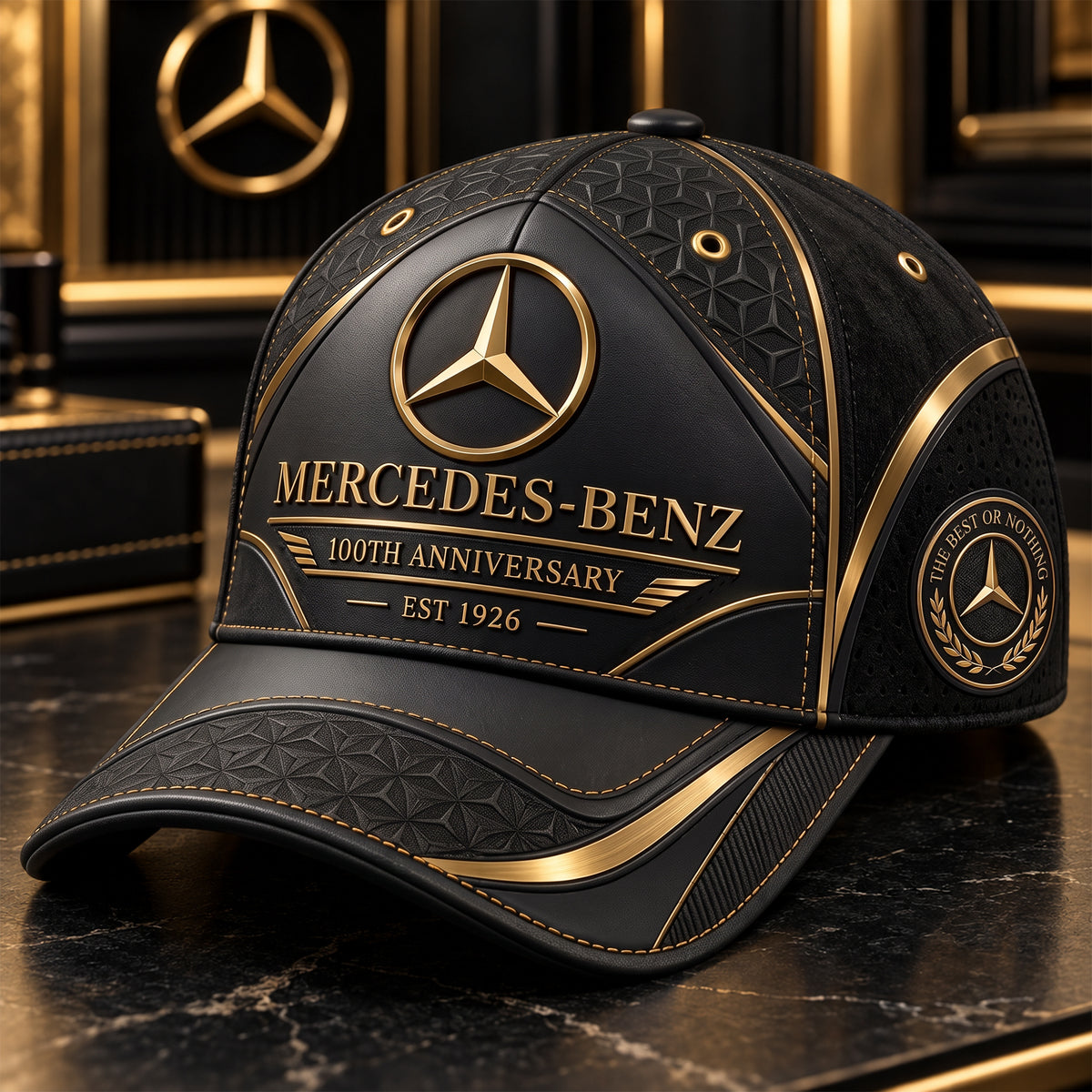 Personalized Merc Leather Vintage 100th Anniversary Classic Cap V7 (1926-2026)
