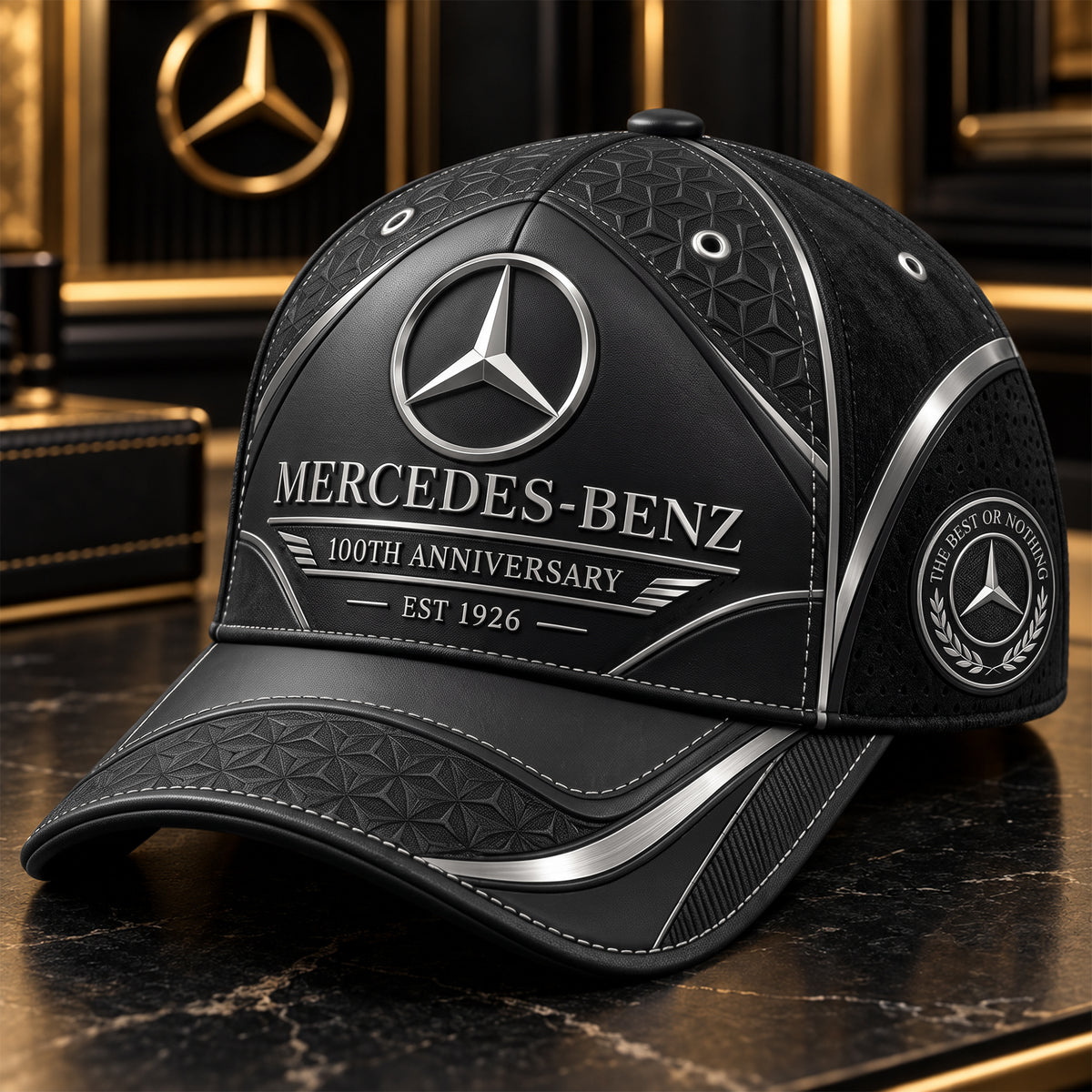 Personalized Merc Leather Vintage 100th Anniversary Classic Cap V7 (1926-2026)