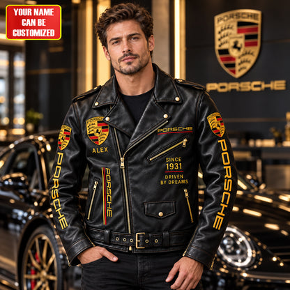 Pors Since 1931 Zipper Vintage Leather Jacket