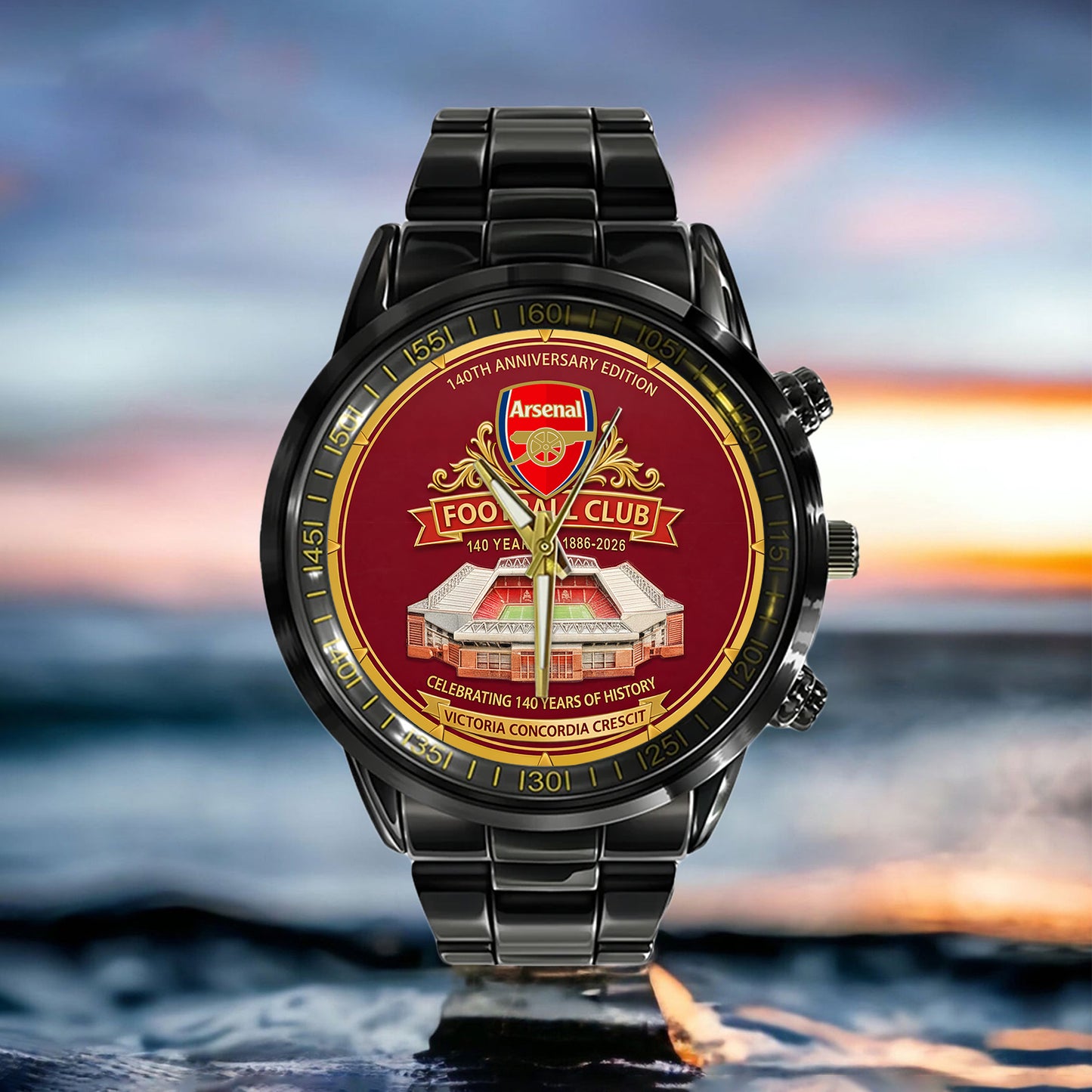 Arsenal 140 Years Anniversary Luxury Stainless Steel Watch