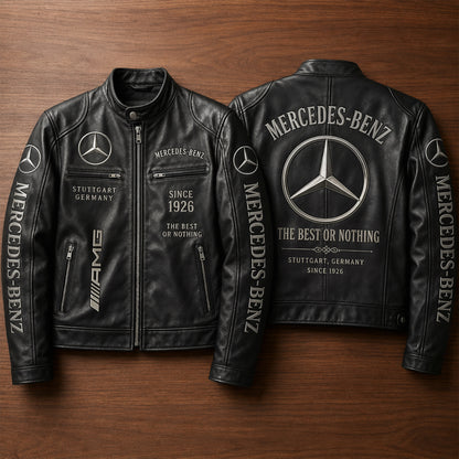 Merc AMG Since 1926 Vintage Collar Leather Jacket