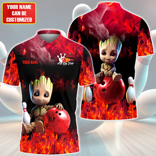 Personalized Name Gr Bowling Fire Red Version All Over Printed Unisex Shirt Q290513