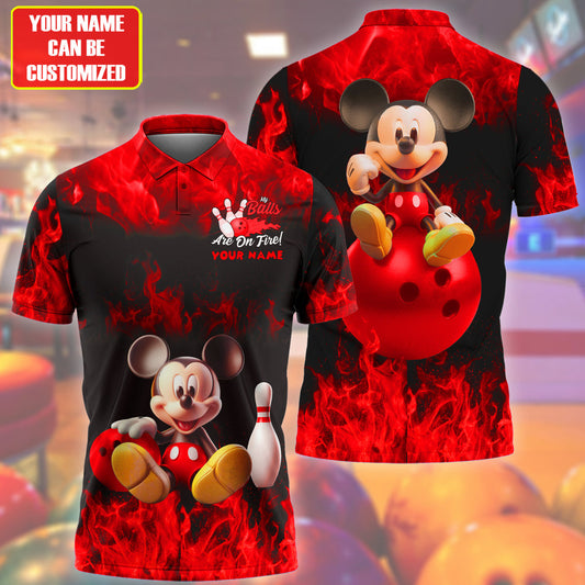 Personalized Name Red Mk Bowling Fire All Over Printed Unisex Shirt Q020704
