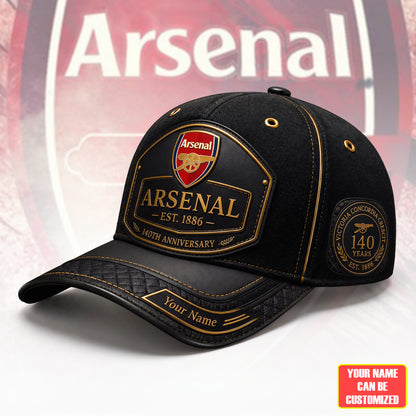Personalized Arsenal Leather Vintage 140th Anniversary Classic Cap  (1886-2026)
