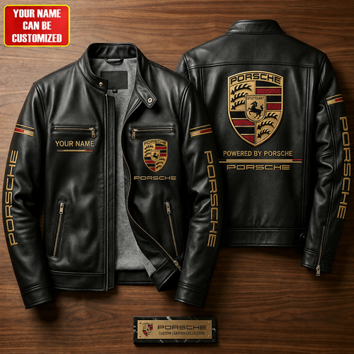 Pors Powered Vintage Collar Leather Jacket