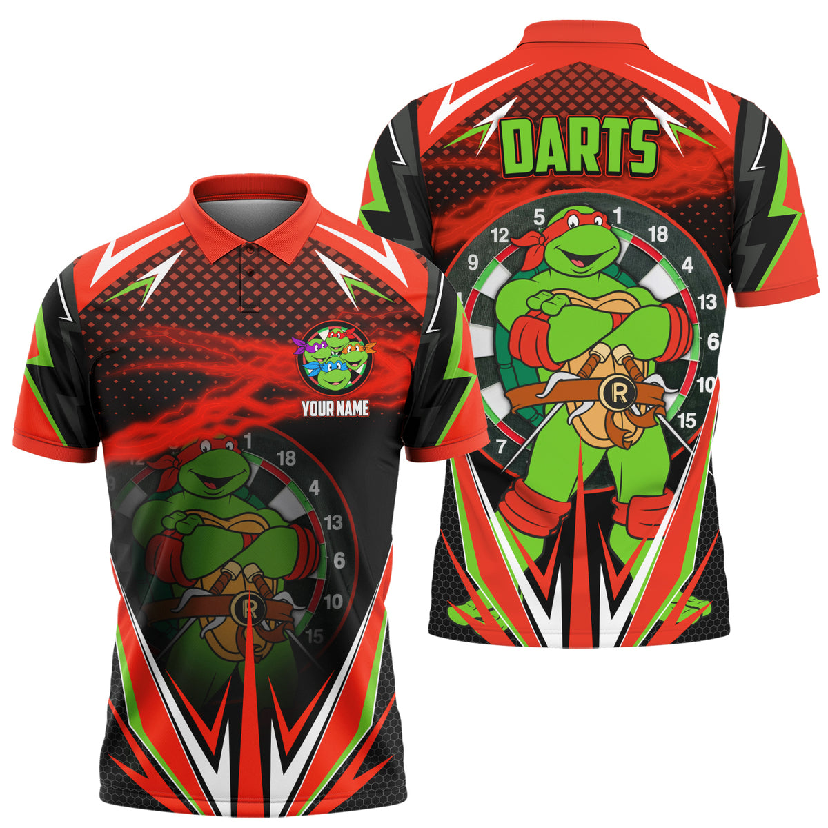 Personalized Name TMNT Darts Red Version All Over Printed Unisex Shirt Q291203