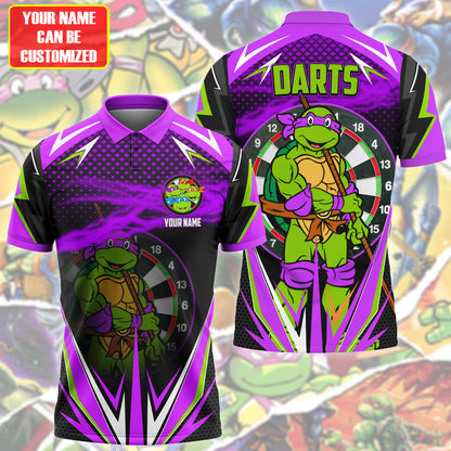 Personalized Name TMNT Darts Purple Version All Over Printed Unisex Shirt Q291206