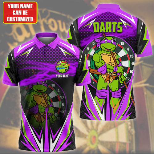 Personalized Name TMNT Darts Purple Version All Over Printed Unisex Shirt Q291206