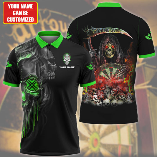 Personalized Name Skull Darts Green Version All Over Printed Unisex Shirt Q300303
