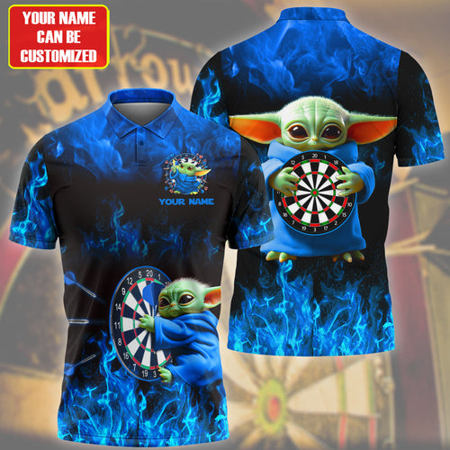 Personalized Name Blue Yd Darts Fire All Over Printed Unisex Shirt Q300501