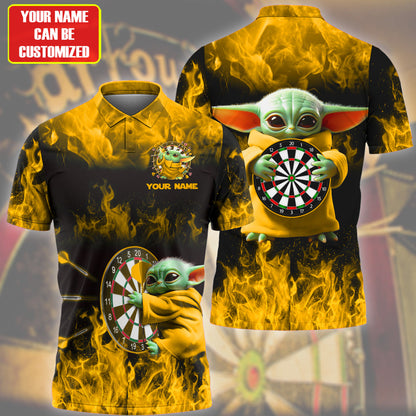 Personalized Name Yellow Yd Darts Fire All Over Printed Unisex Shirt Q300501