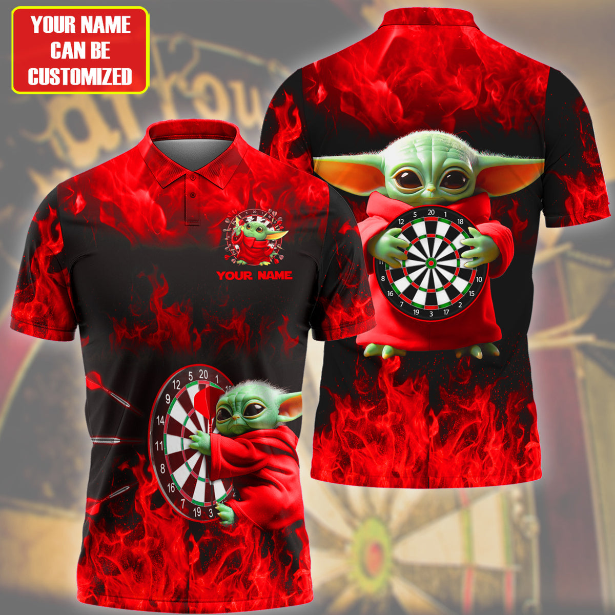 Personalized Name Red Yd Darts Fire All Over Printed Unisex Shirt Q300501