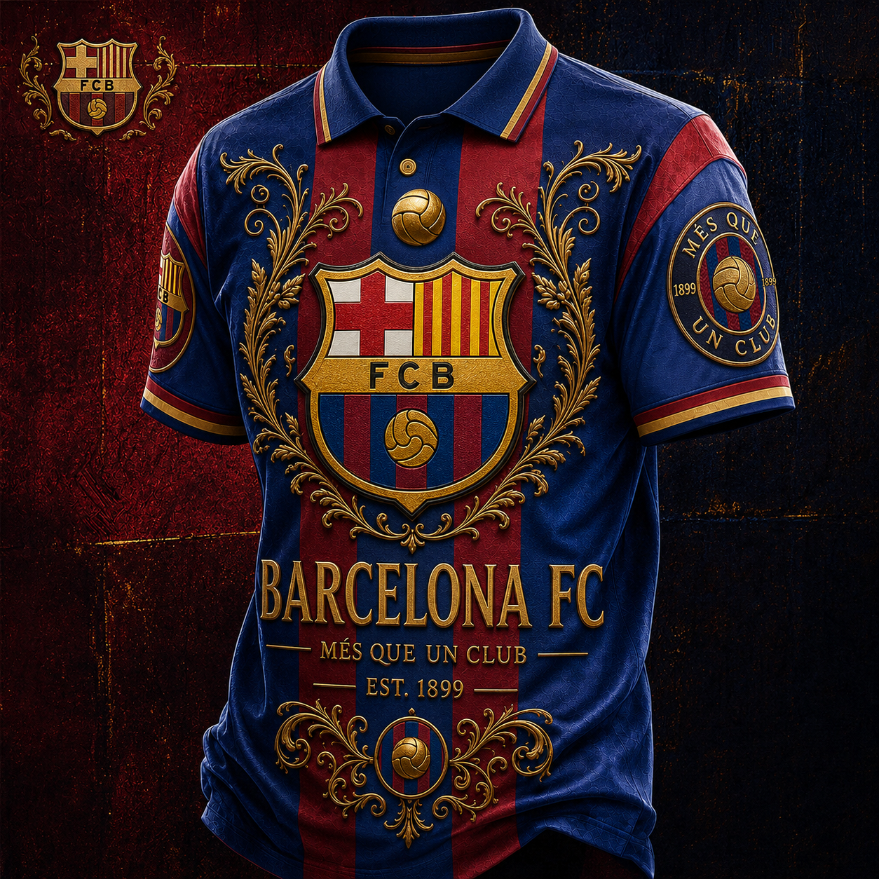 Personalized Barca FC Royal 3D All Over Printed Shirt