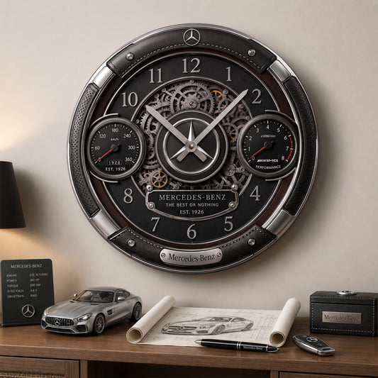 Merc Acrylic Hanging Wall Clock - Personalized Gifts For Merc Lovers