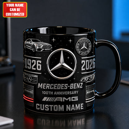 Merc AMG 100TH Anniversary Accent Mug , Cream Mug Gifts , Holiday Gifts (1926-2026)
