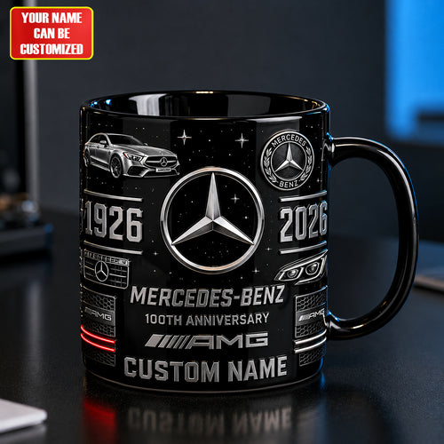 Merc AMG 100TH Anniversary Accent Mug , Cream Mug Gifts , Holiday Gifts (1926-2026)