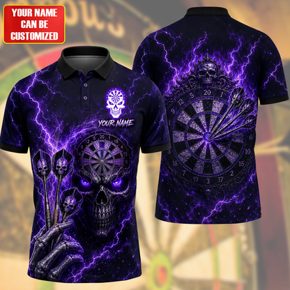 Personalized Name Skull Darts Vintage Sport All Over Printed Unisex Shirt