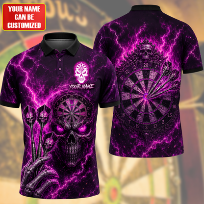 Personalized Name Skull Darts Vintage Sport All Over Printed Unisex Shirt