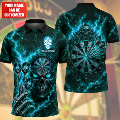 Personalized Name Skull Darts Vintage Sport All Over Printed Unisex Shirt