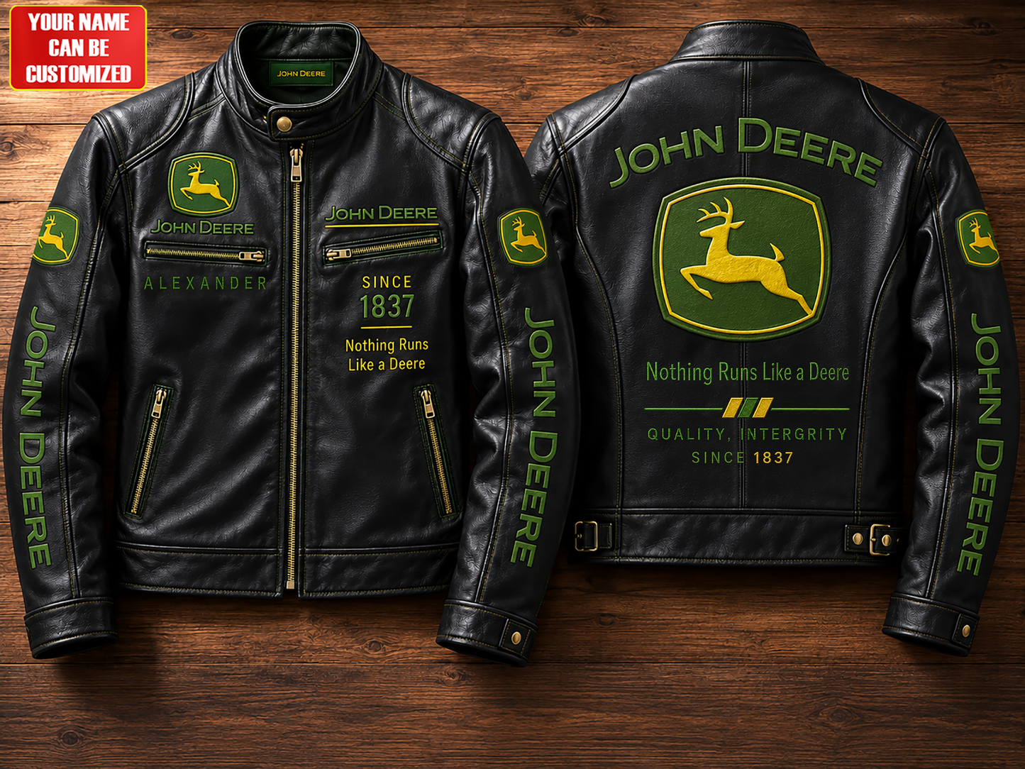 JD Since 1837 Vintage Collar Leather Jacket