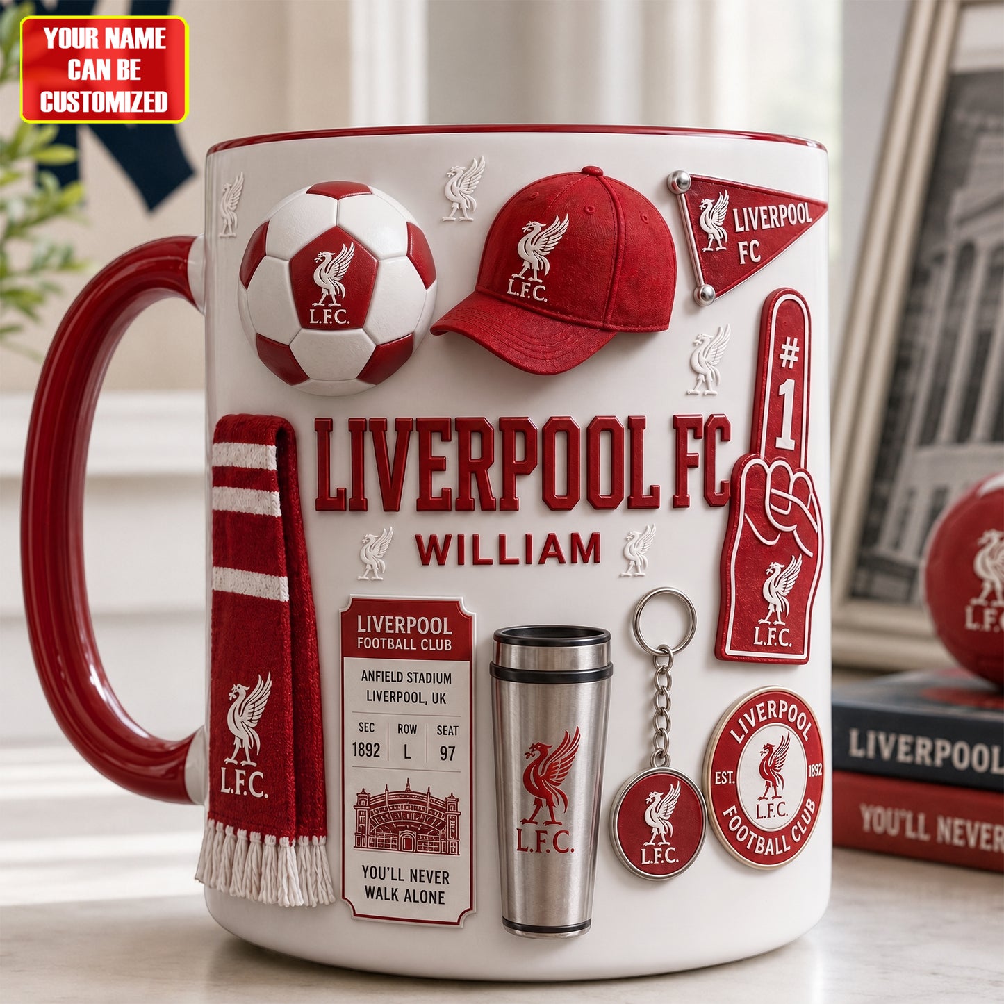 Personalized LVP FC Legacy Accent Mug , Cream Mug Gifts , Holiday Gifts