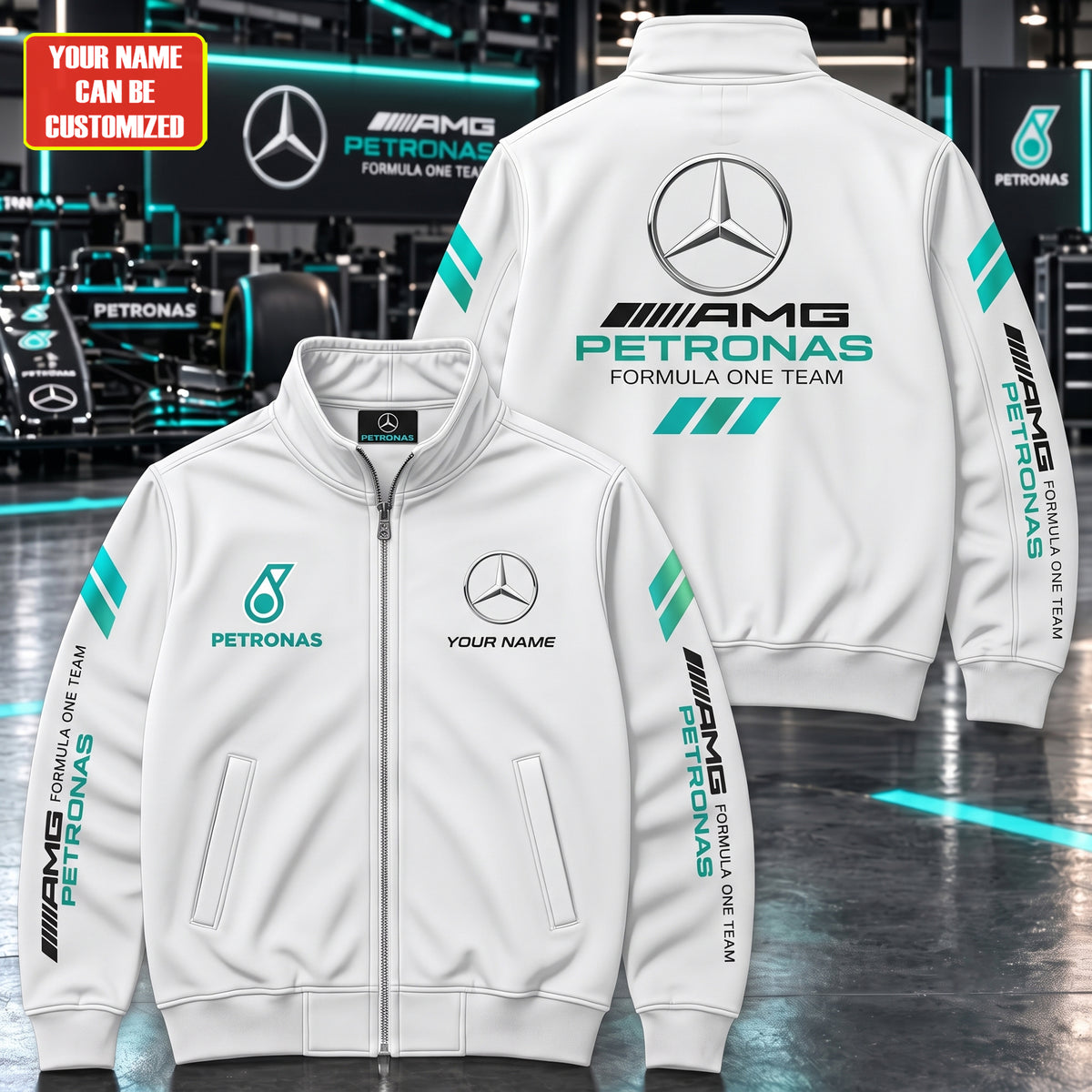Personalized Merc AMG Petronas 2026 Zipper Stand Collar Jacket