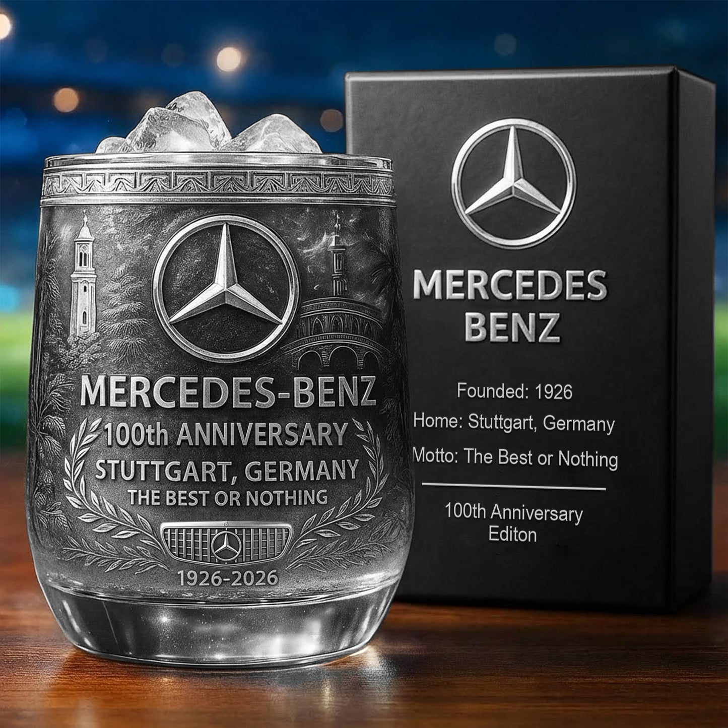 Personalized Merc 100th Anniversary Whisky , Merc Whiskey Glass, Holiday Gifts