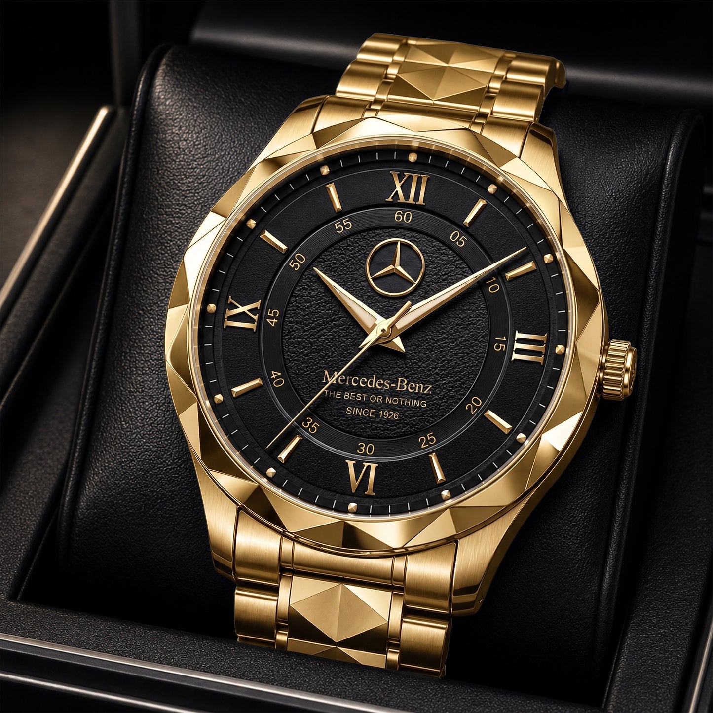 Personalized Merc Leather Elegant Alloy Charley Watch