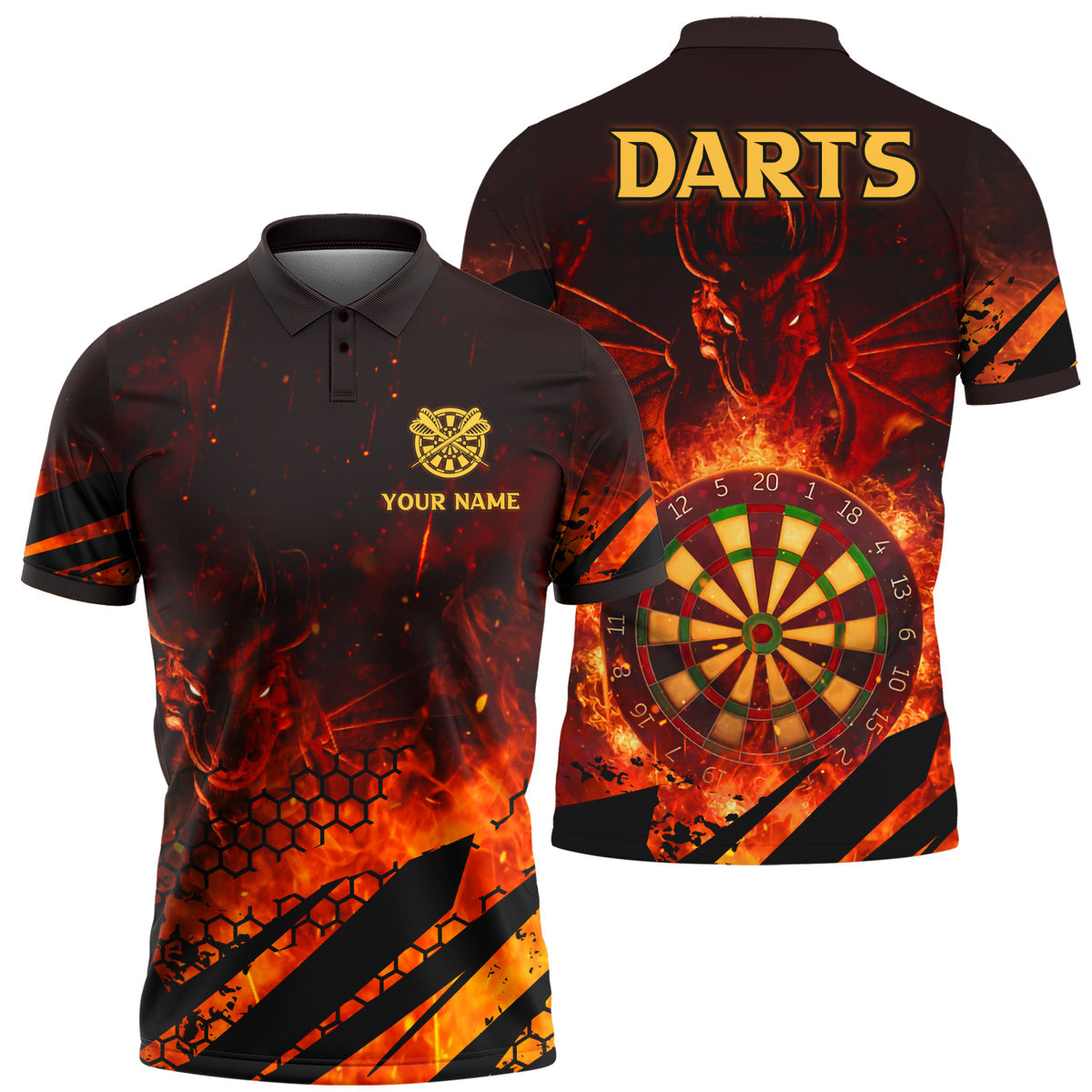 Personalized Name Dragon Fire Darts Q2 All Over Printed Unisex Shirt Q310707