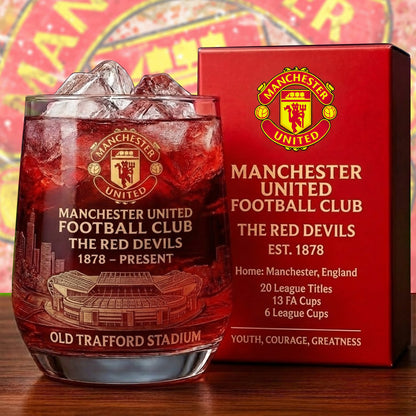 Personalized MU FC 148 Years Anniversary Whisky , MU Whiskey Glass, Holiday Gifts V3