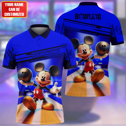 Personalized Name MK Bowling Blue Version All Over Printed Unisex Shirt QB010403