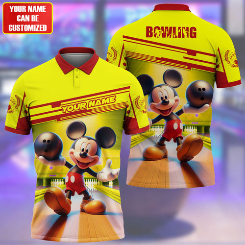 Personalized Name MK Bowling Yellow Version All Over Printed Unisex Shirt QB010403