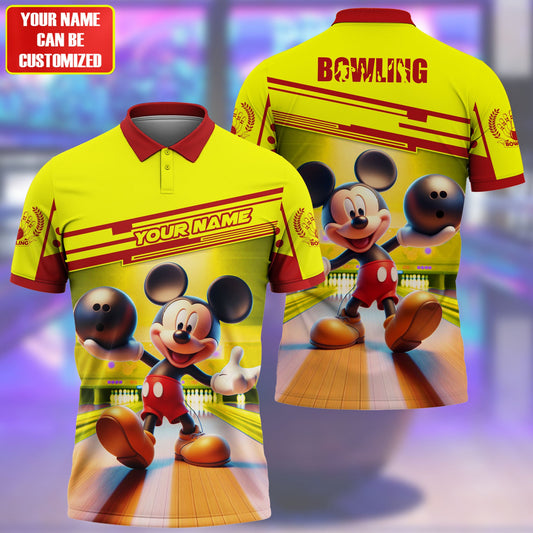 Personalized Name MK Bowling Yellow Version All Over Printed Unisex Shirt QB010403