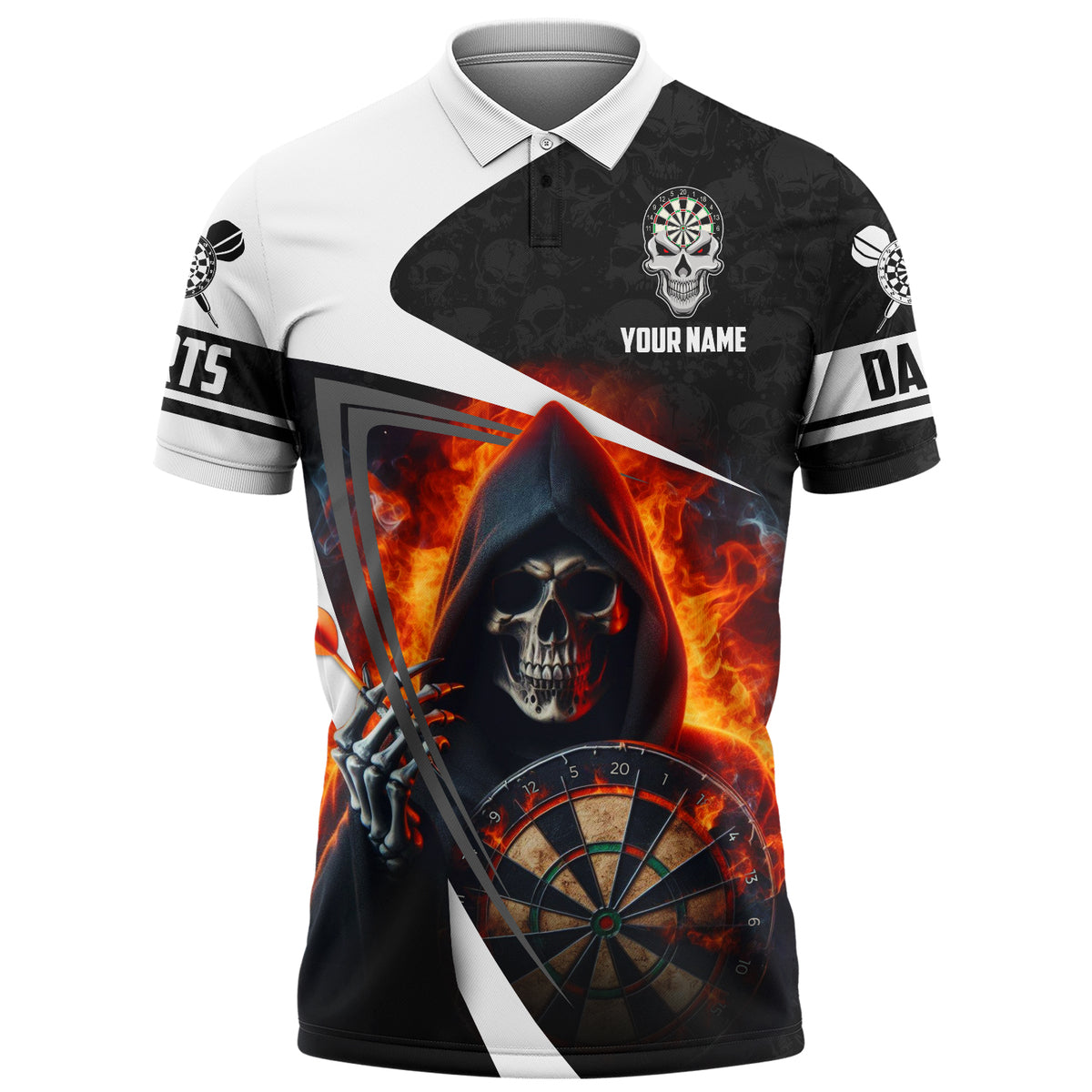 Personalized Name Skull Darts All Over Printed Unisex Shirt QB030406