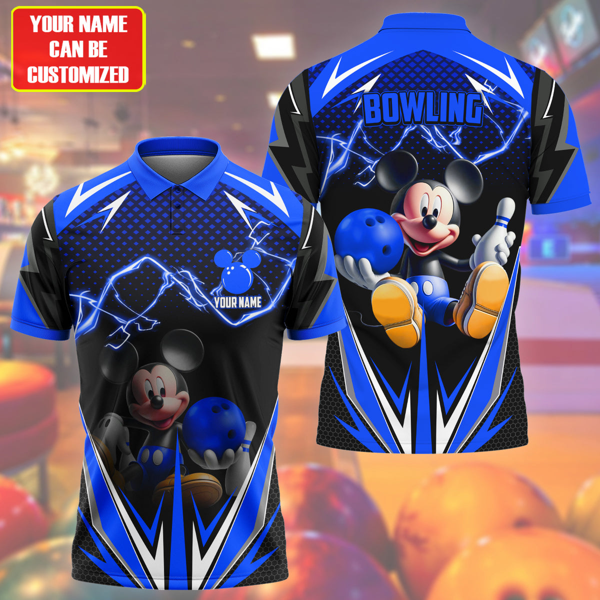 Personalized Name MK Bowling Blue Version All Over Printed Unisex Shirt QB040602
