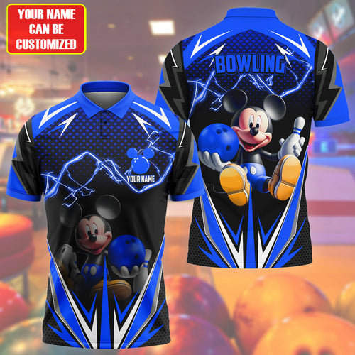 Personalized Name MK Bowling Blue Version All Over Printed Unisex Shirt QB040602