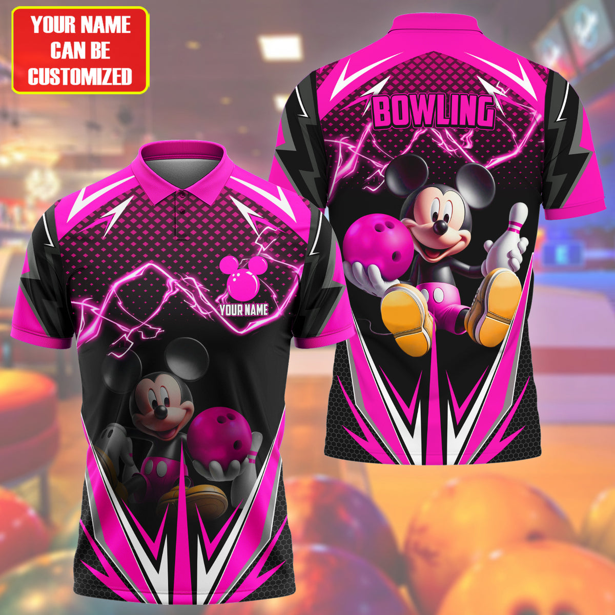 Personalized Name MK Bowling Pink Version All Over Printed Unisex Shirt QB040602