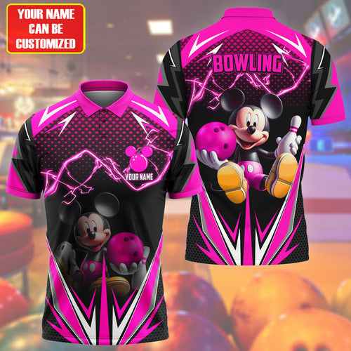 Personalized Name MK Bowling Pink Version All Over Printed Unisex Shirt QB040602