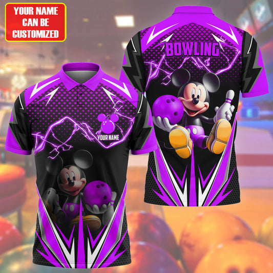 Personalized Name MK Bowling Purple Version All Over Printed Unisex Shirt QB040602