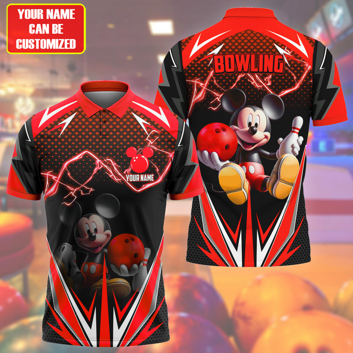 Personalized Name MK Bowling Red Version All Over Printed Unisex Shirt QB040602