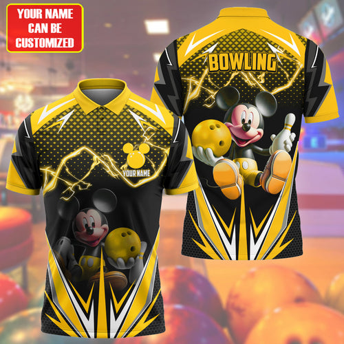 Personalized Name MK Bowling Yellow Version All Over Printed Unisex Shirt QB040602