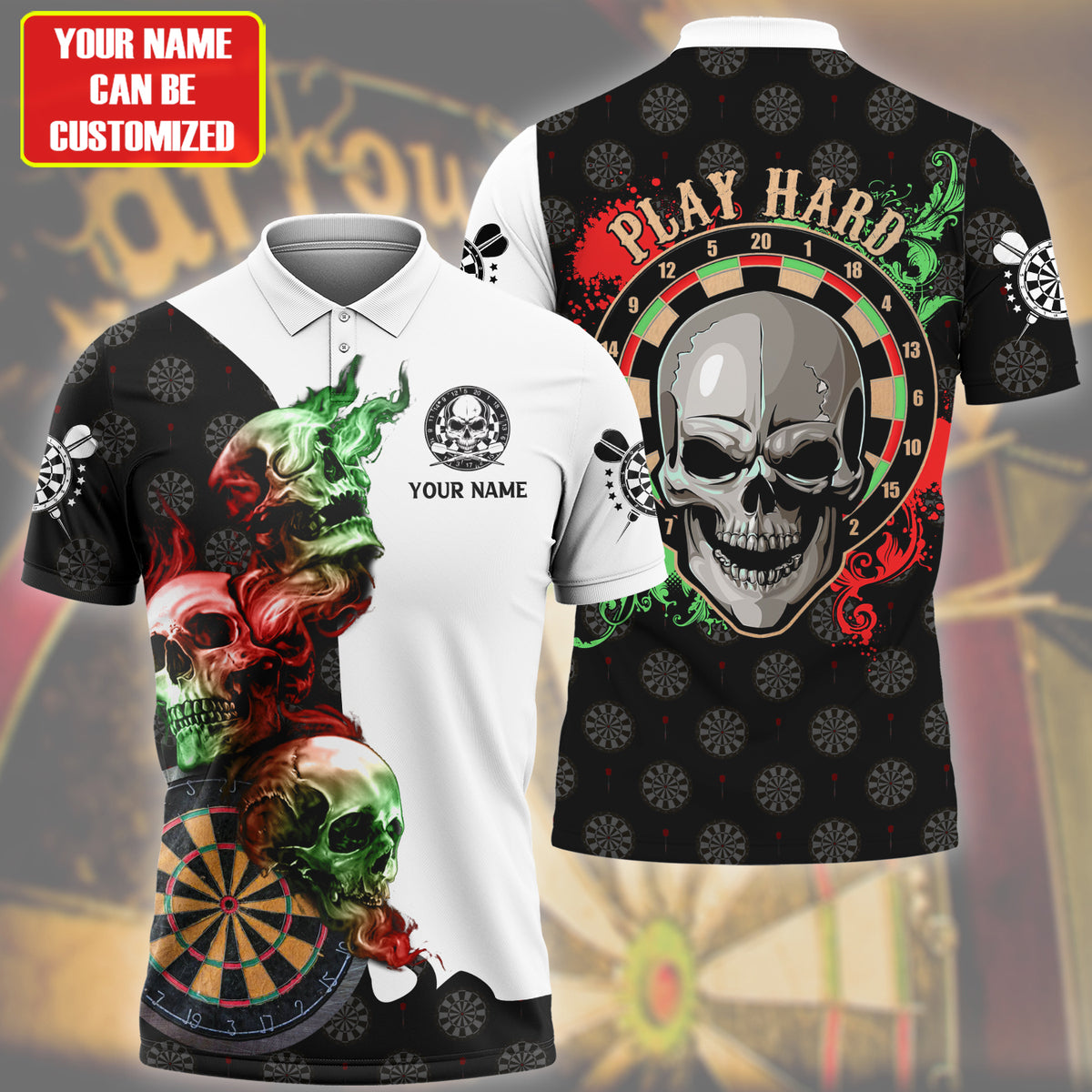 Personalized Skull Darts Version All Over Printed Unisex Shirt QB040602